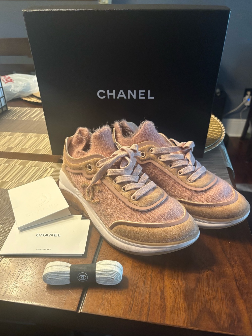 CHANEL Pink Sneakers